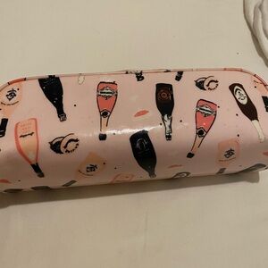 Kate Spade Pink Cosmetic Bag with Bottle Print